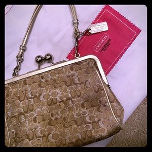 Coach gold and silver evening bag